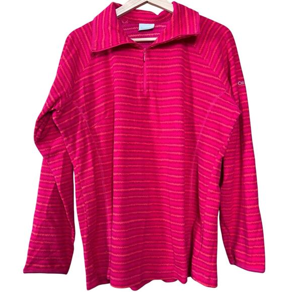 Columbia XL Women’s Long Sleeve Pink Quarter Zip Fleece Pullover - Picture 1 of 6